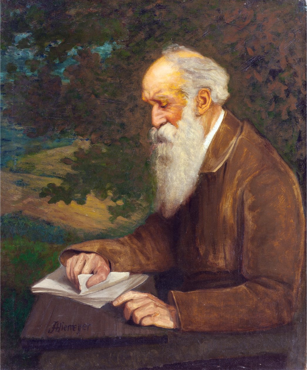 Portrét básníka Henry Wadsworth Longfellow (1807-1882), Niemeyer, John Henry (1839-1932). Olej na plátně. Rozměr: 92 x 76 cm. Soukromá sbírka od John Henry Niemeyer