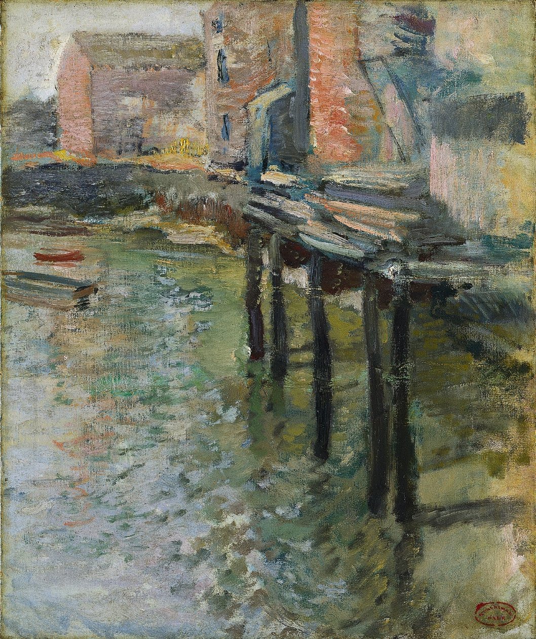 Opuštěné molo (Starý mlýn v Cos Cobu) od John Henry Twachtman