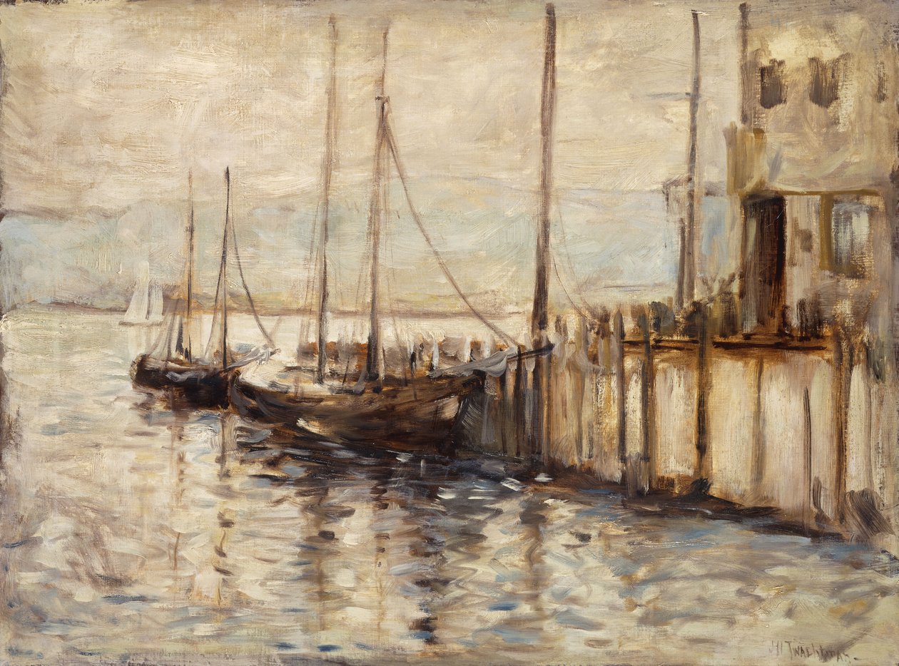 Rybářská loď v přístavu, od John Henry Twachtman