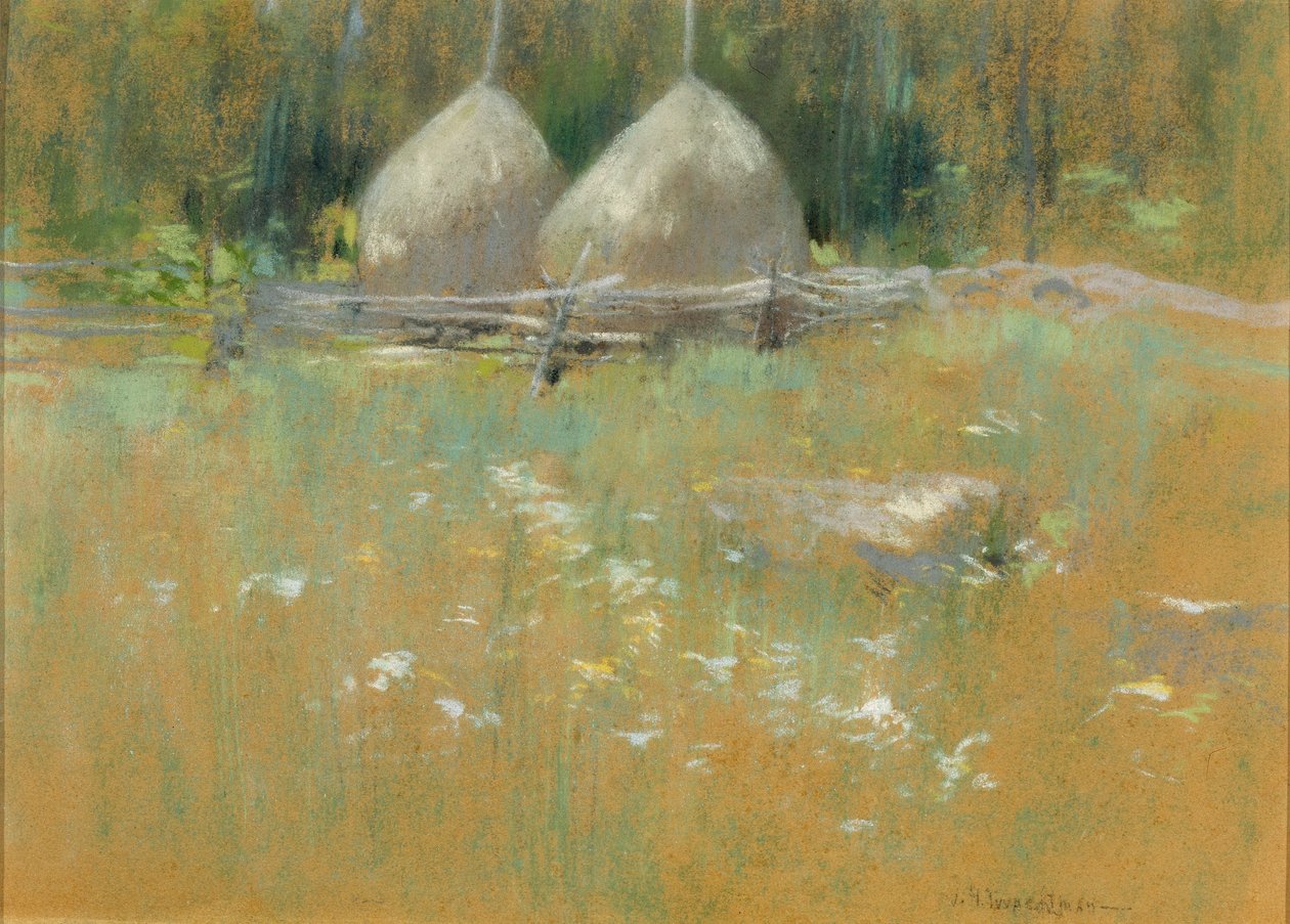 Stohy sena na okraji lesa od John Henry Twachtman