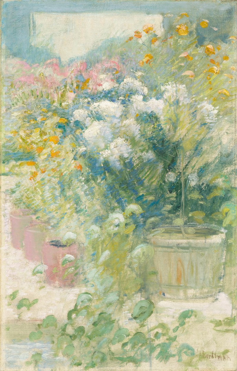 Ve skleníku, kolem roku 1895 (olej na plátně) od John Henry Twachtman