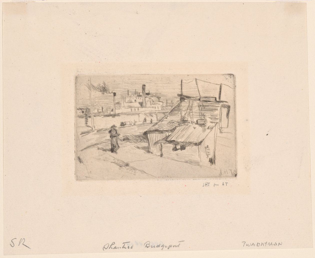 Chatrče a továrny od John Henry Twachtman