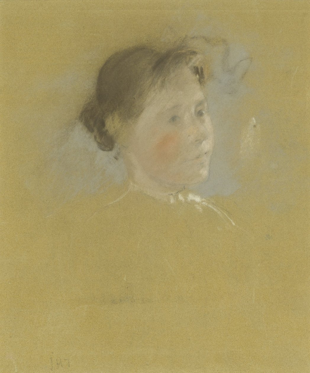Study of a Head, c.1888-95 (pastel s doteky grafitu na kartonu) od John Henry Twachtman