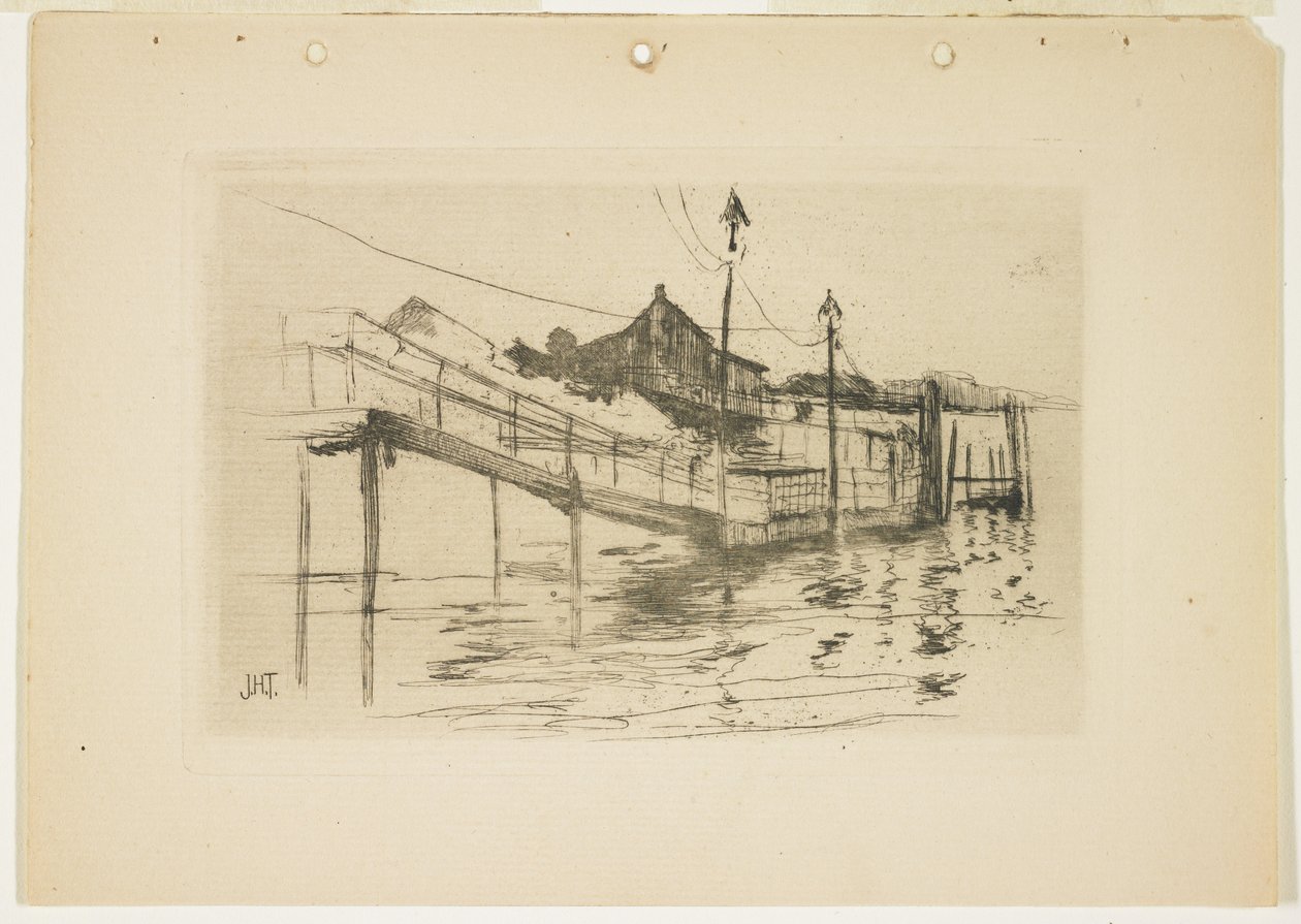 The Old Toll House at Bridgeport (Small plate), 1888-1889 od John Henry Twachtman