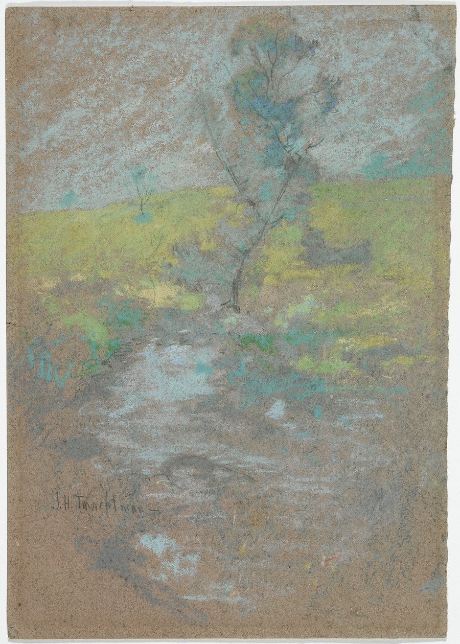 The Stream (pastelová a grafitová tužka na papíře) od John Henry Twachtman