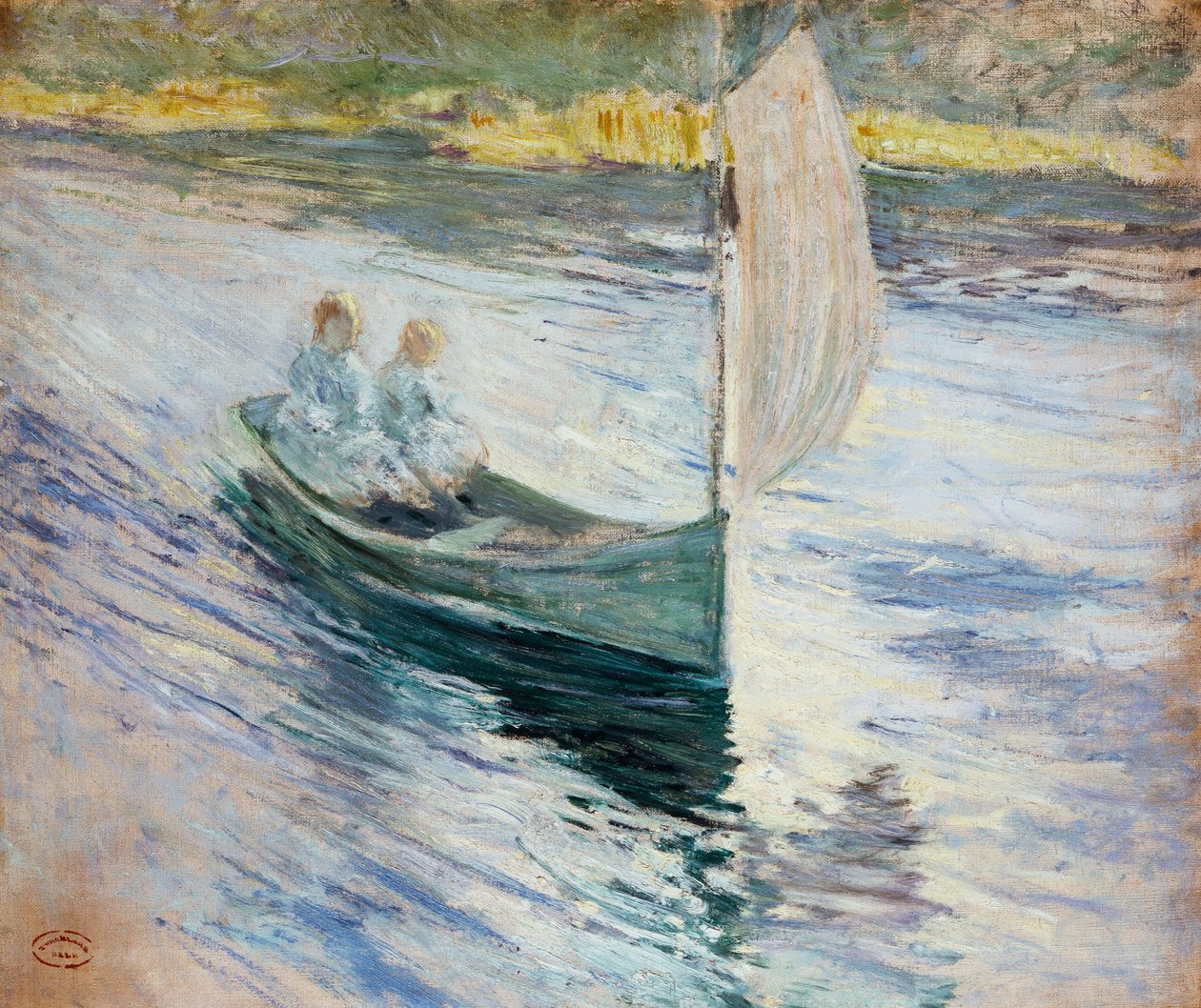Dvě děti na plachetnici, 1883 od John Henry Twachtman