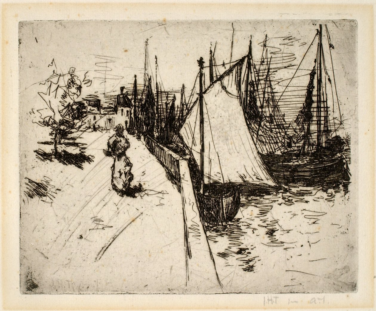 Žena na nábřeží, Honfleur od John Henry Twachtman