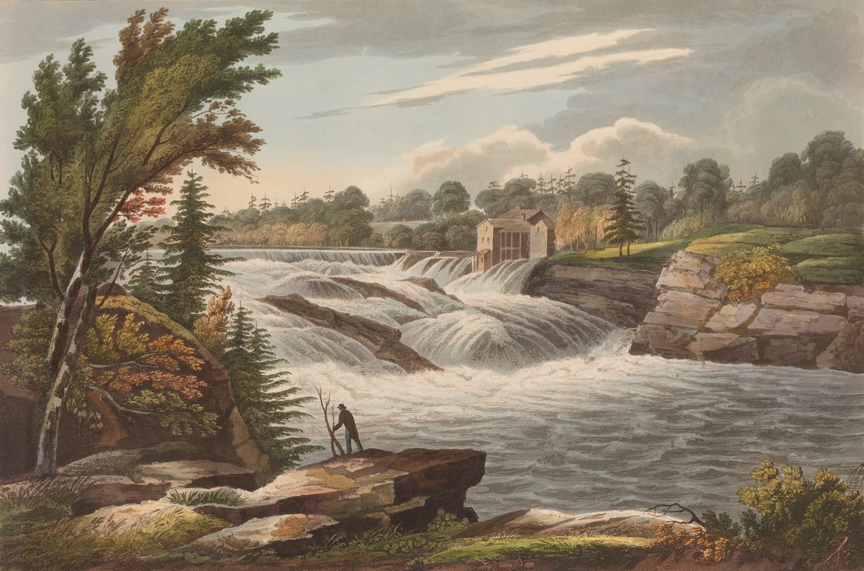 Bakerovy vodopády č. 8 z portfolia řeky Hudson, 1823-24. od John Hill