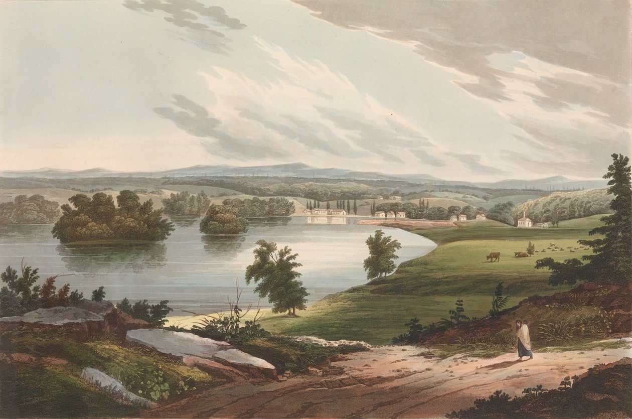 Fort Edward č. 10 z portfolia řeky Hudson, 1822-23. od John Hill