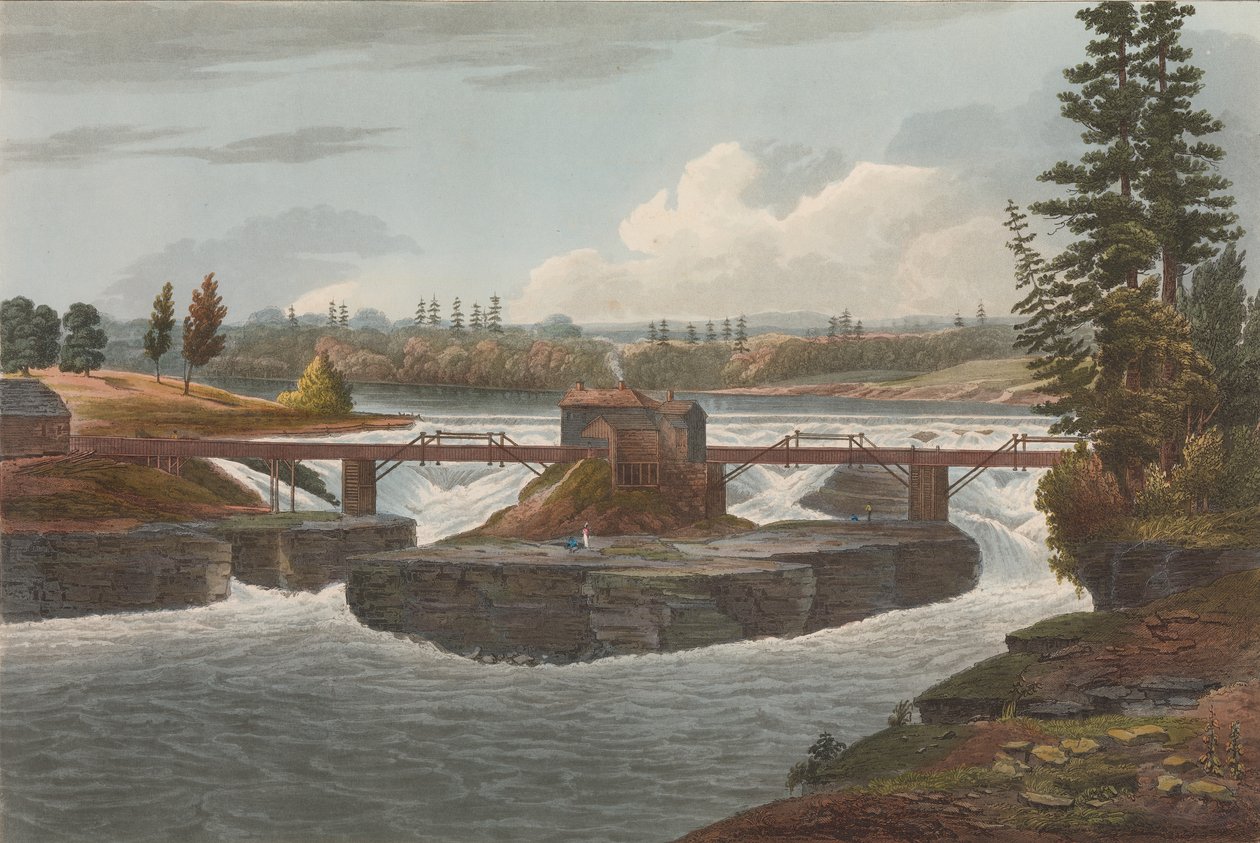 Glens Falls č. 6 z portfolia řeky Hudson, 1822. od John Hill