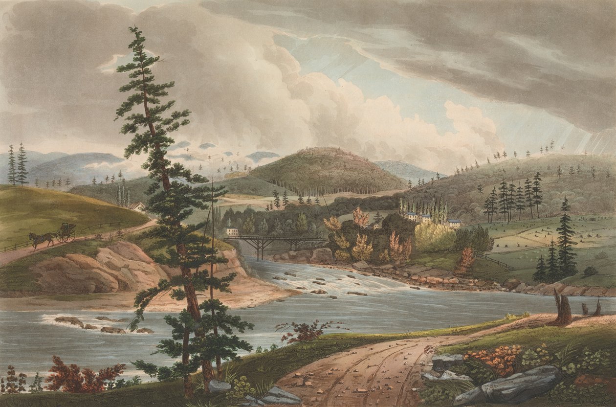 Soutok řek Sacandaga a Hudson 2 The Hudson River Portfolio, 1821-22. od John Hill