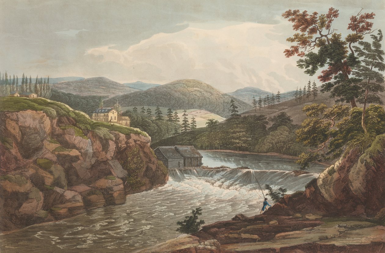 Little Falls v Luzernu č. 1 v portfoliu řeky Hudson, 1822-23. od John Hill