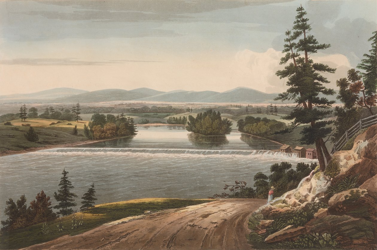 Pohled poblíž Sandy Hill č. 7 z portfolia řeky Hudson, 1822-23. od John Hill