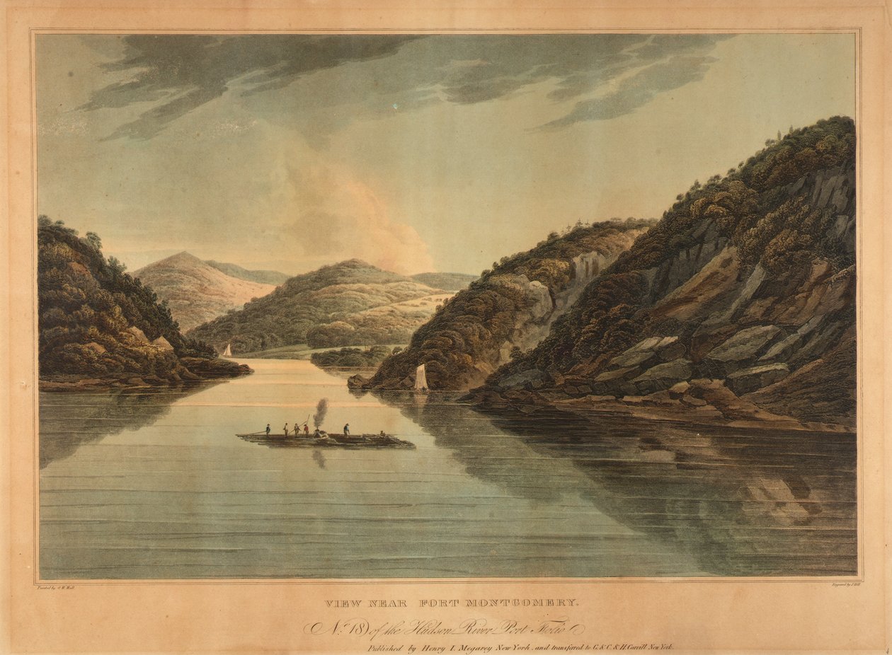 Pohled na pevnost Fort Montgomery (č. 18, portfolio Hudson River) od John Hill