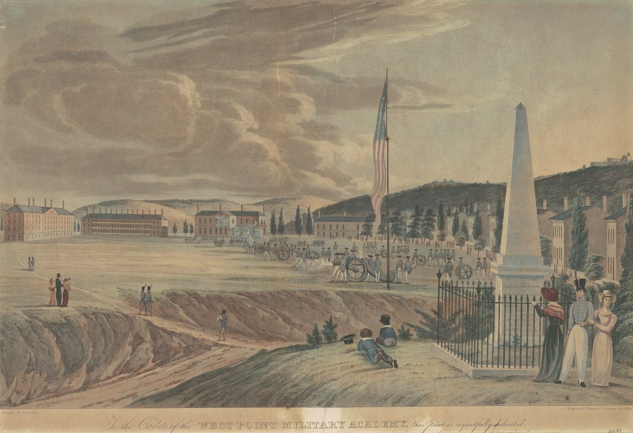 Vojenská akademie Spojených států, Pohled na jih od John Hill, after George Catlin