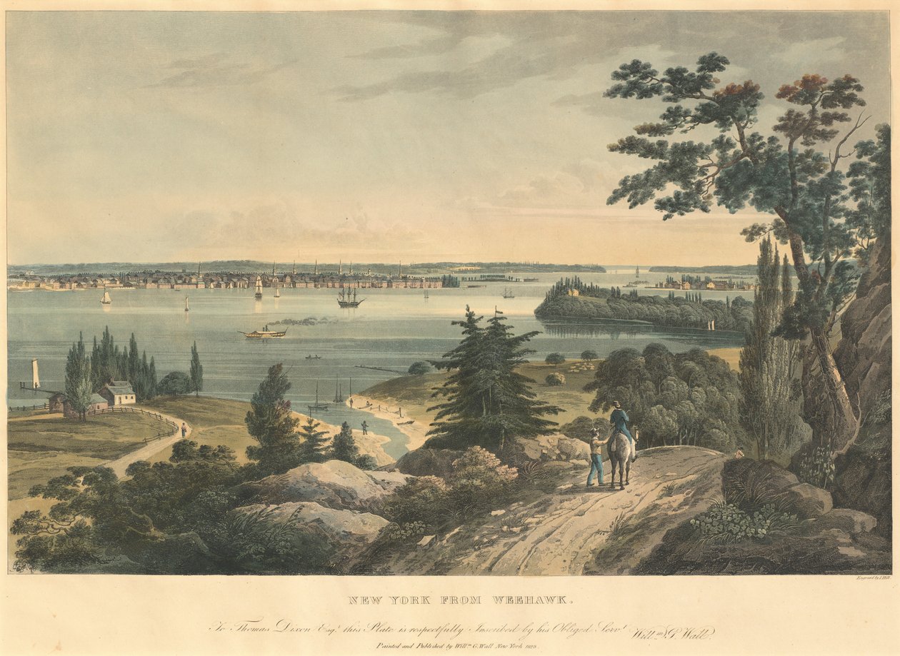 New York z Weehawk od John Hill. after William Guy Wall