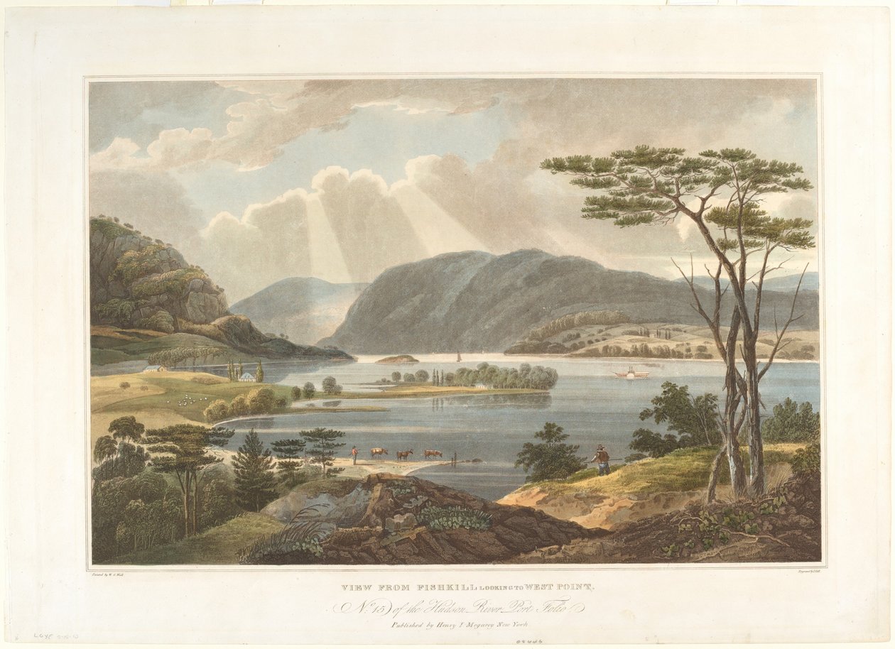 Pohled z Fishkill při pohledu na West Point od John Hill after William Guy Wall