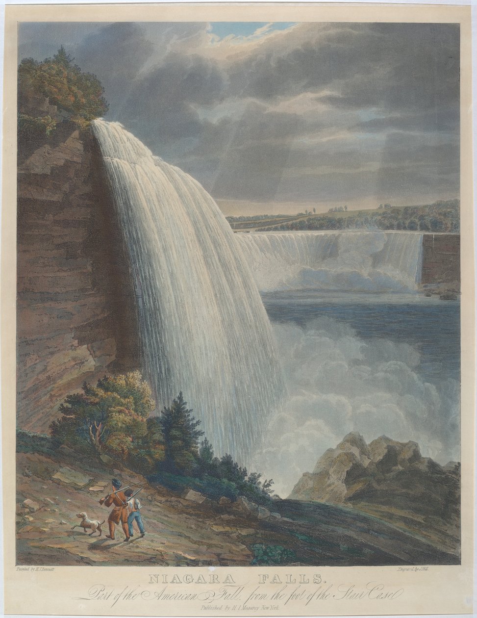 Niagarské vodopády z úpatí schodiště od John Hill, after William James Bennett