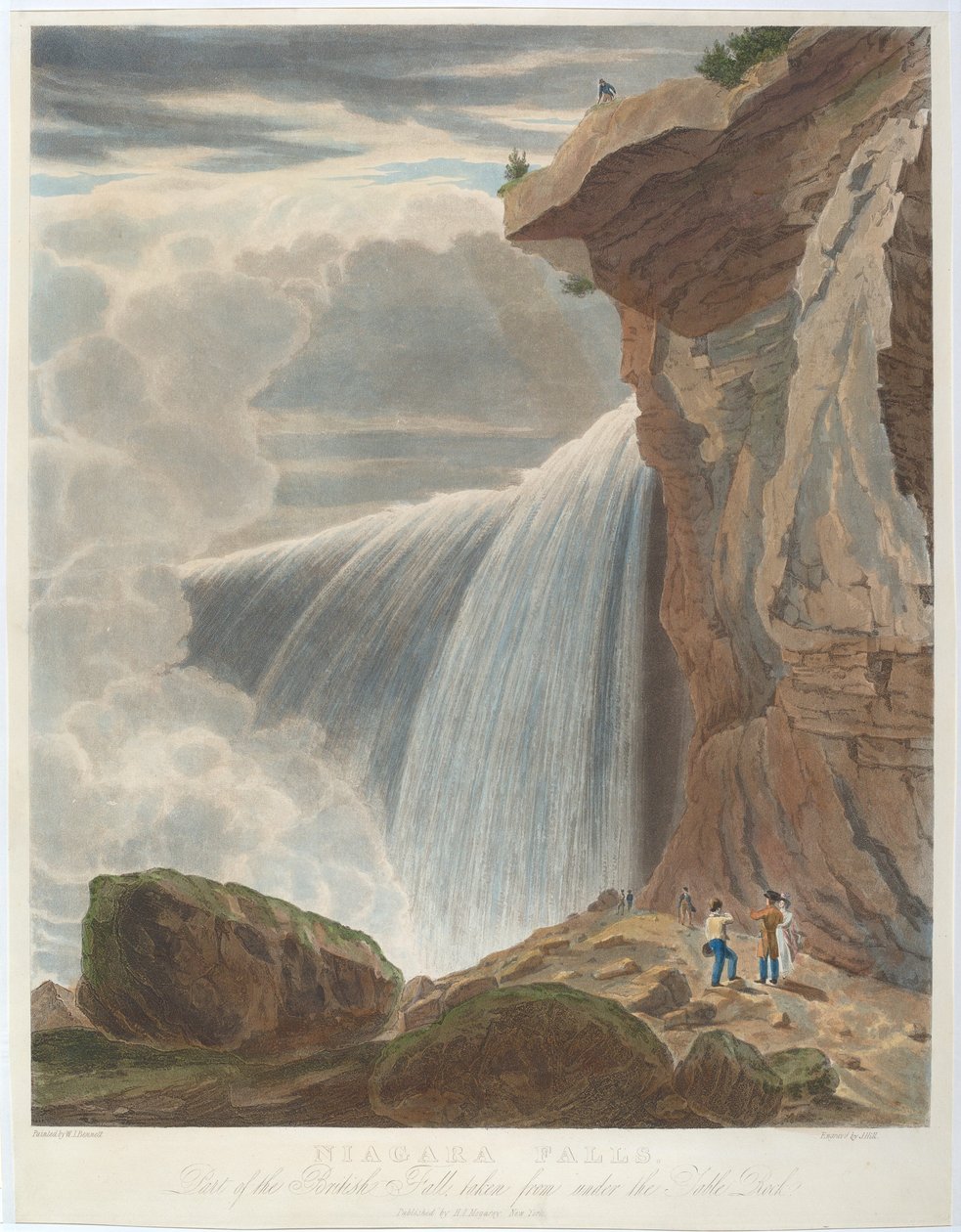 Niagarské vodopády z Under Table Rock od John Hill, after William James Bennett