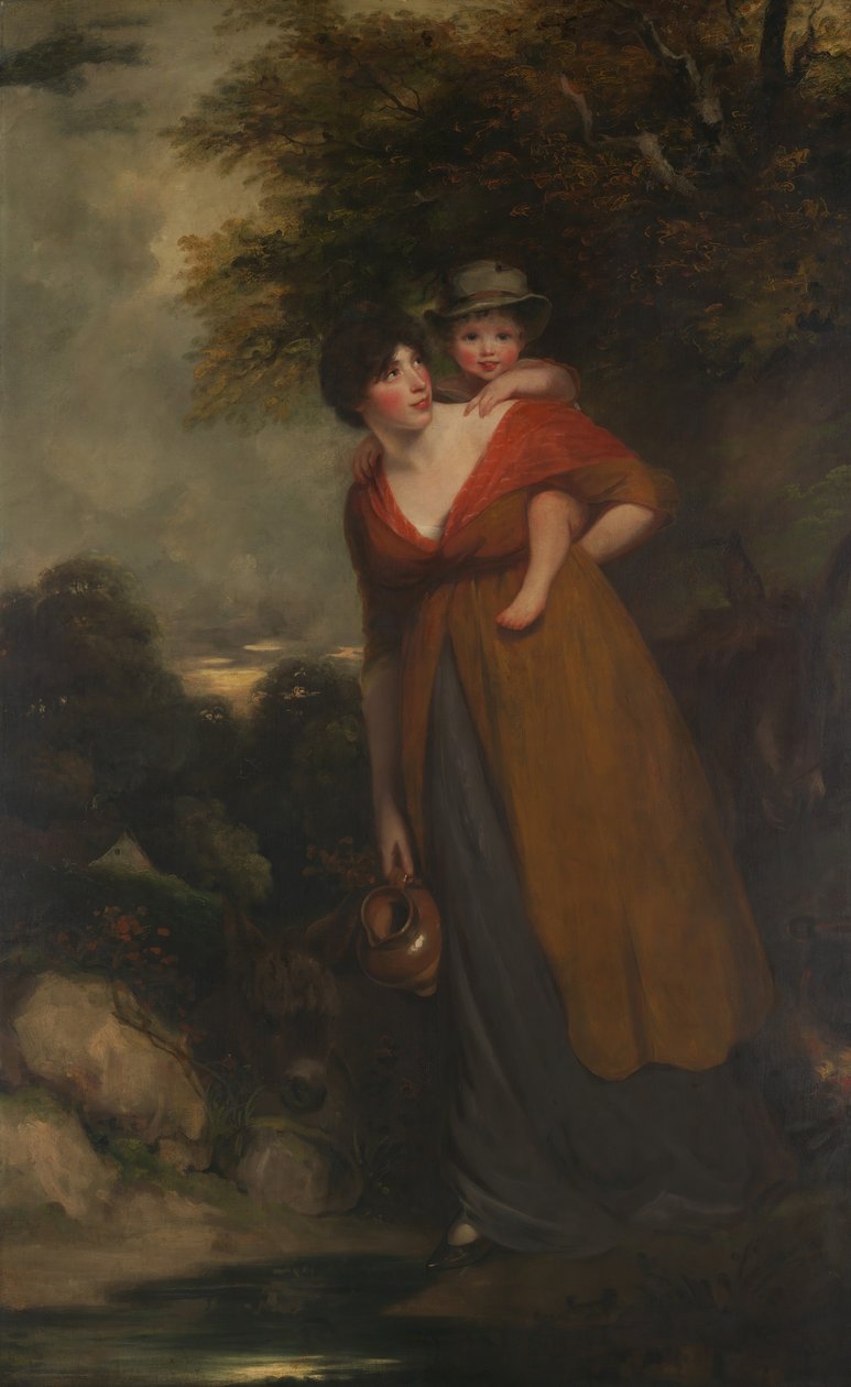 Paní Richard Brinsley Sheridan Hester Jane Ogle, 177576-1817 a její syn.... od John Hoppner