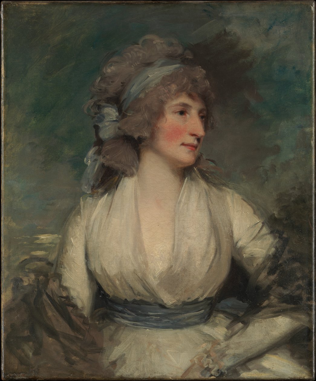 Portrét ženy; (rub, nyní zakrytý podlepovacím plátnem) Studie dětské hlavy od John Hoppner