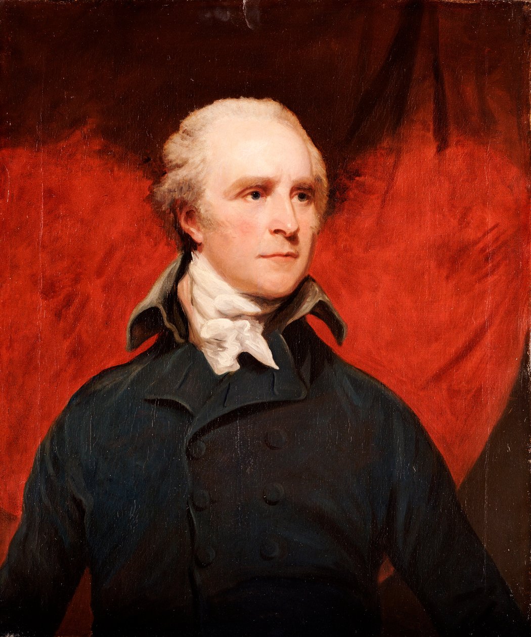 Portrét Rt. Honzo Thomas Grenville, M.P., poloviční délka, v šedém kabátě a bílé nákrčníku od John Hoppner