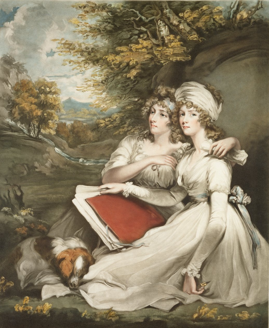 The Daughters of Sir Thomas Frankland, Bart., vyryl a vydal William Ward (1766-1826), 1797 (mezzotinta) od John Hoppner