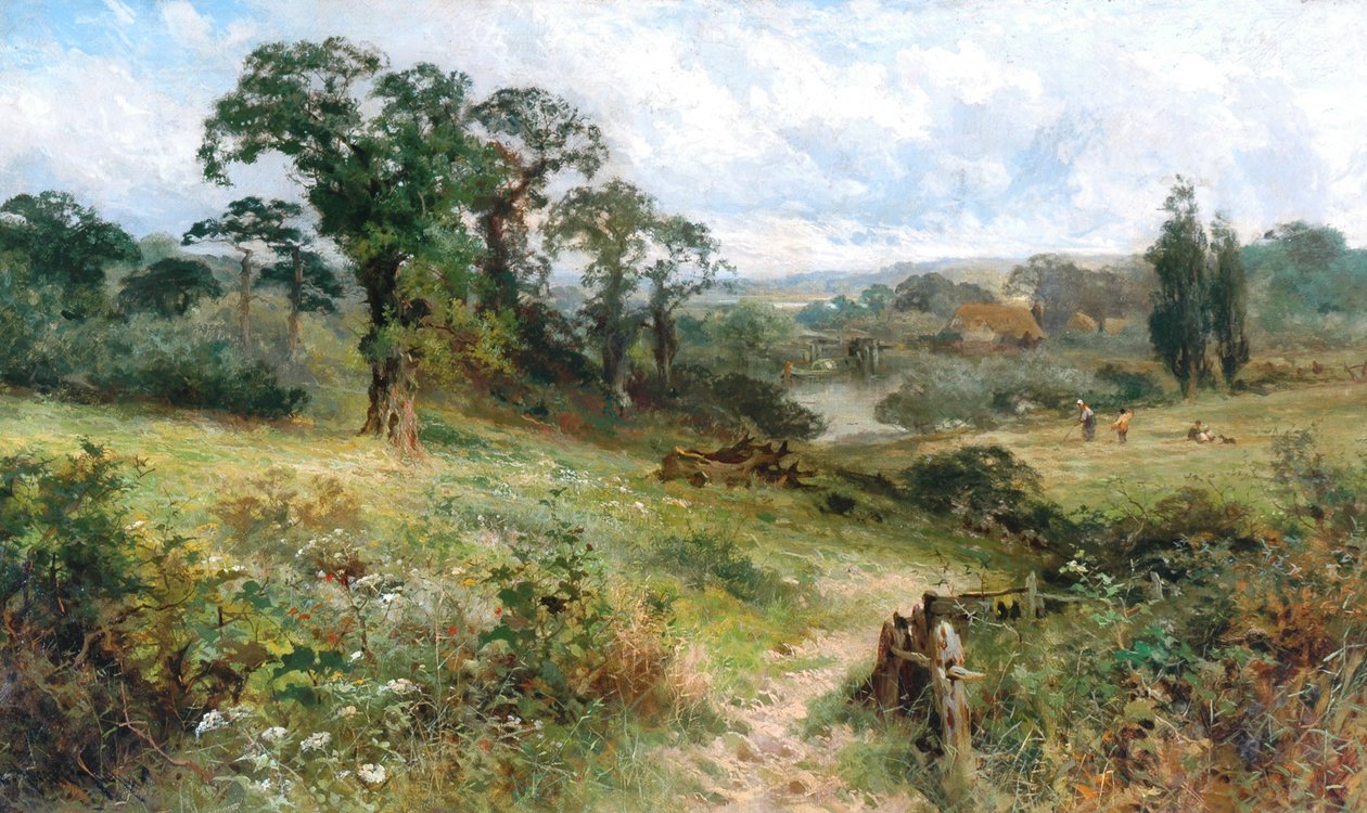 Olej na plátně Shiplake on Thames z Wargrave Hills od John Horace Hooper