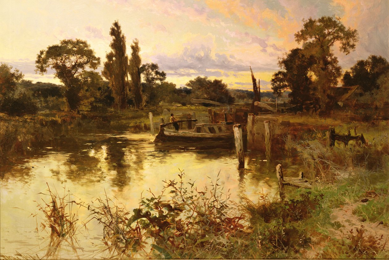 Řeka při západu slunce od John Horace Hooper