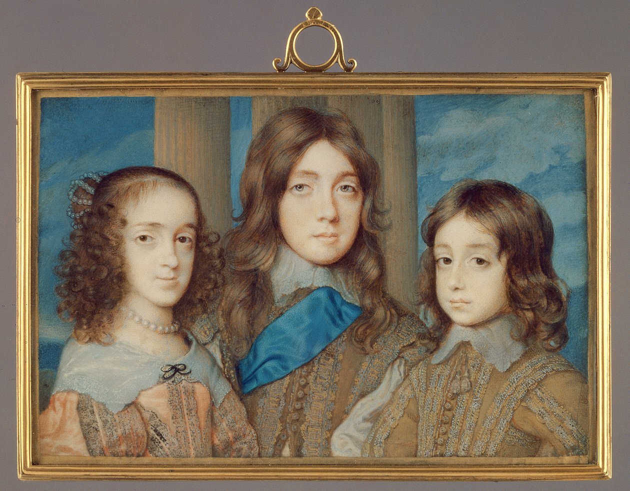 No.3877 Děti Karla I.: Jakub, vévoda z Yorku, princezna Alžběta, Jindřich, vévoda z Gloucesteru, 1646-47 (wc na pergamenu) od John Hoskins