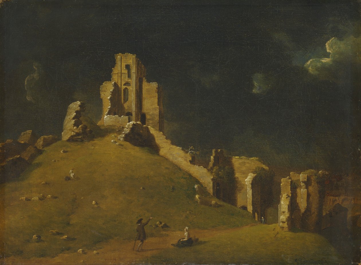 Hrad Corfe, Dorset od John Inigo Richards RA