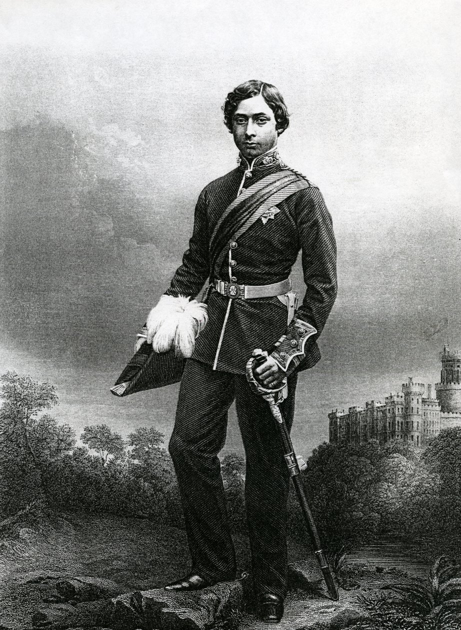 Albert Edward, princ z Walesu, vyryl D.J. Libra z fotografie z 