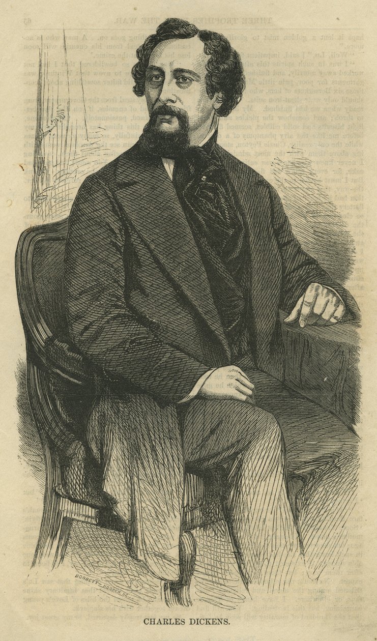 Charles Dickens, vyrytý Bobbettem-Hooperem, z Harper
