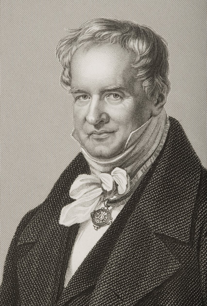 Friedrich Heinrich Alexander Humboldt (1769-1859), baron von Humboldt, ryl D.J. Libra z fotografie, z The Drawing-Room of Eminent Personages, Volume 2, publikované v Londýně, 1860 (engra od John Jabez Edwin Paisley Mayall