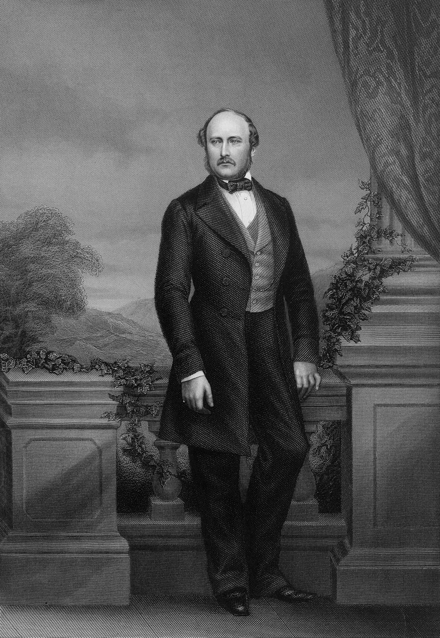 Jeho zesnulá královská výsost, princ Consort, z ‚The Drawing-Room Portrait Gallery of Eminent Personages‘, 1861 (ocelová rytina) od John Jabez Edwin Paisley Mayall
