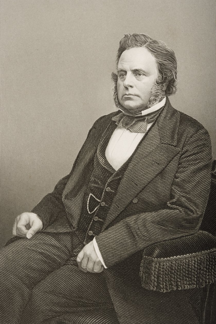 John Bright (1811-89) vyryl D.J. Libra z fotografie z 