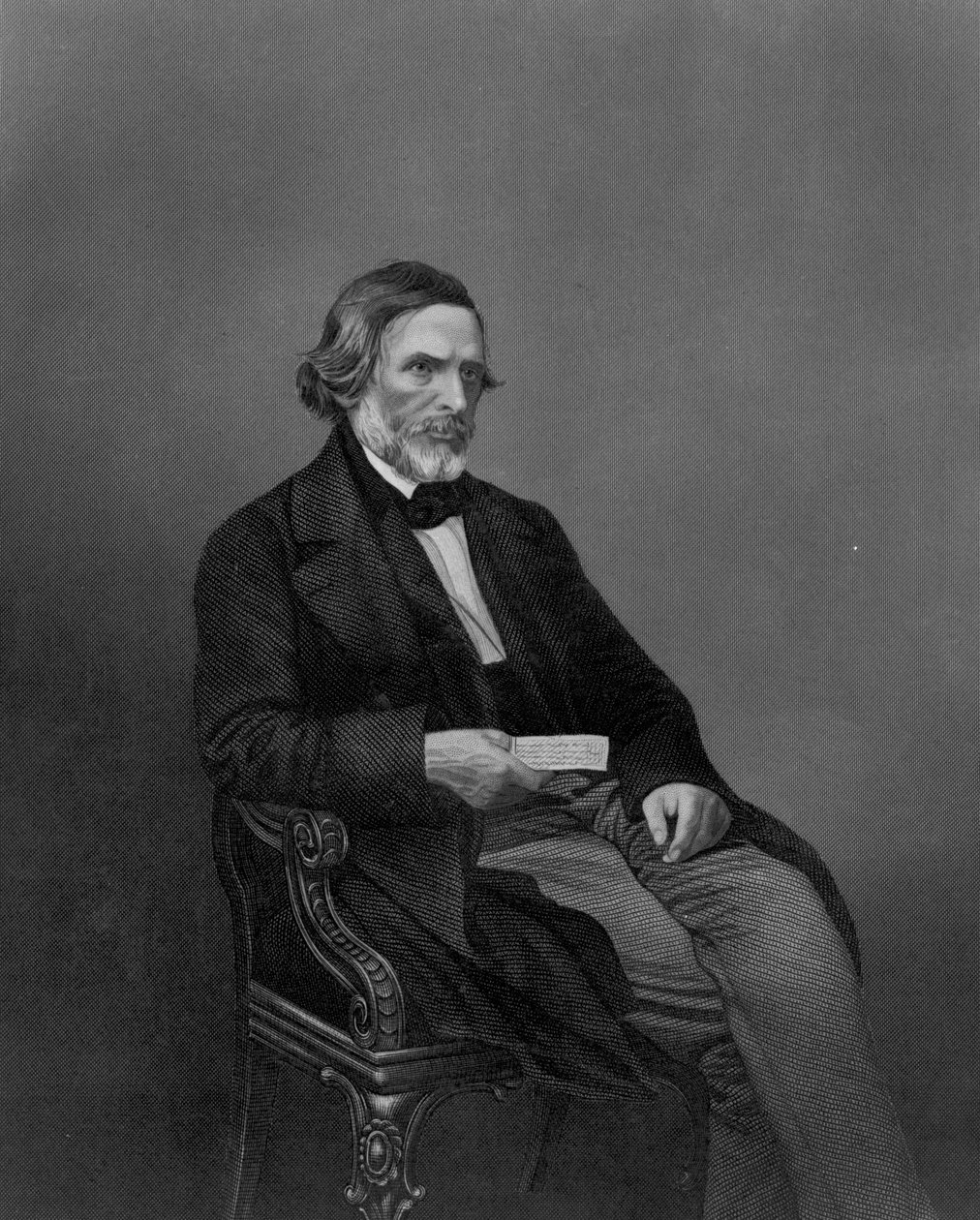 John Gibson Esq, z „The Drawing Room Gallery of Eminent Personages“, vyrytý D. J Poundem od John Jabez Edwin Paisley Mayall