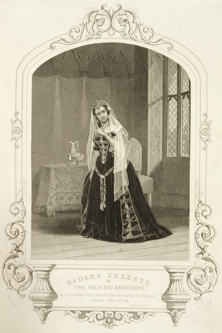 Madame Celeste jako princezna Katherine, dějství V. scéna 2 