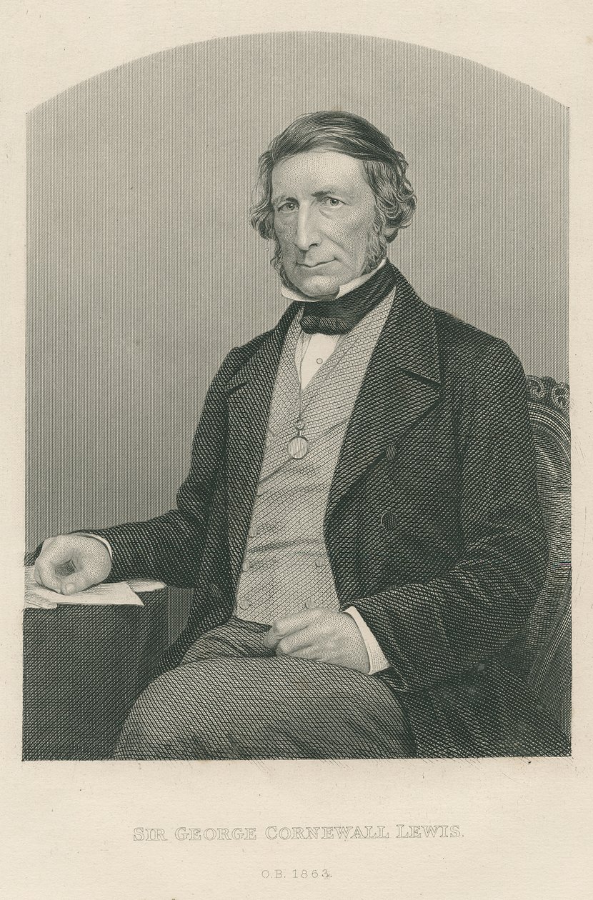 Sir George Cornewall Lewis, vyrytý D.J. Libra z fotografie z 