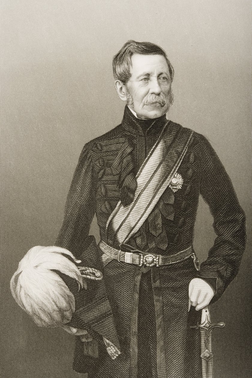 Sir John Fox Burgoyne (1782-1871) vyryl D.J. Libra z fotografie z 