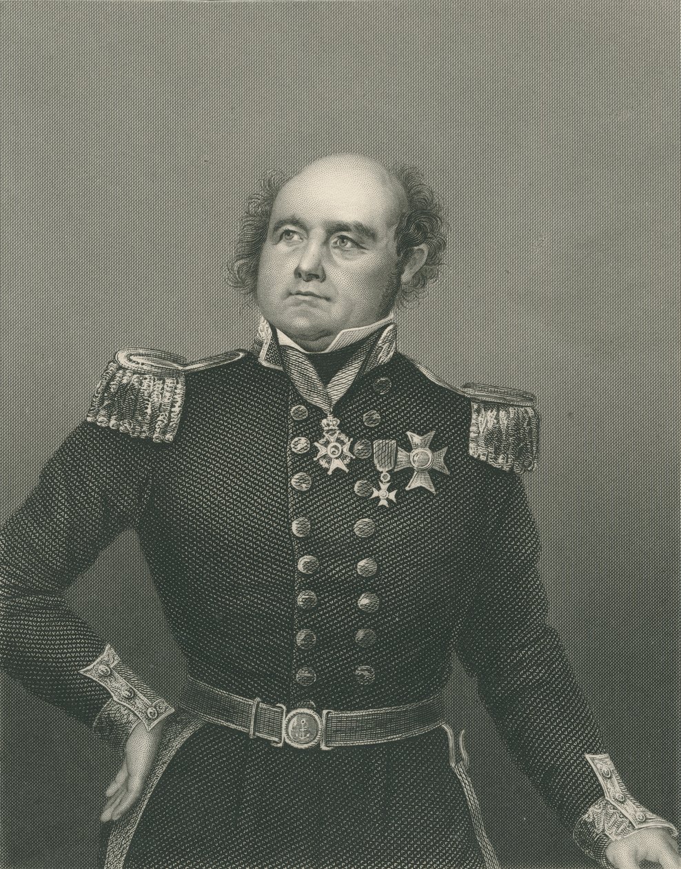 Sir John Franklin vyrytý D.J. Libra z fotografie z 