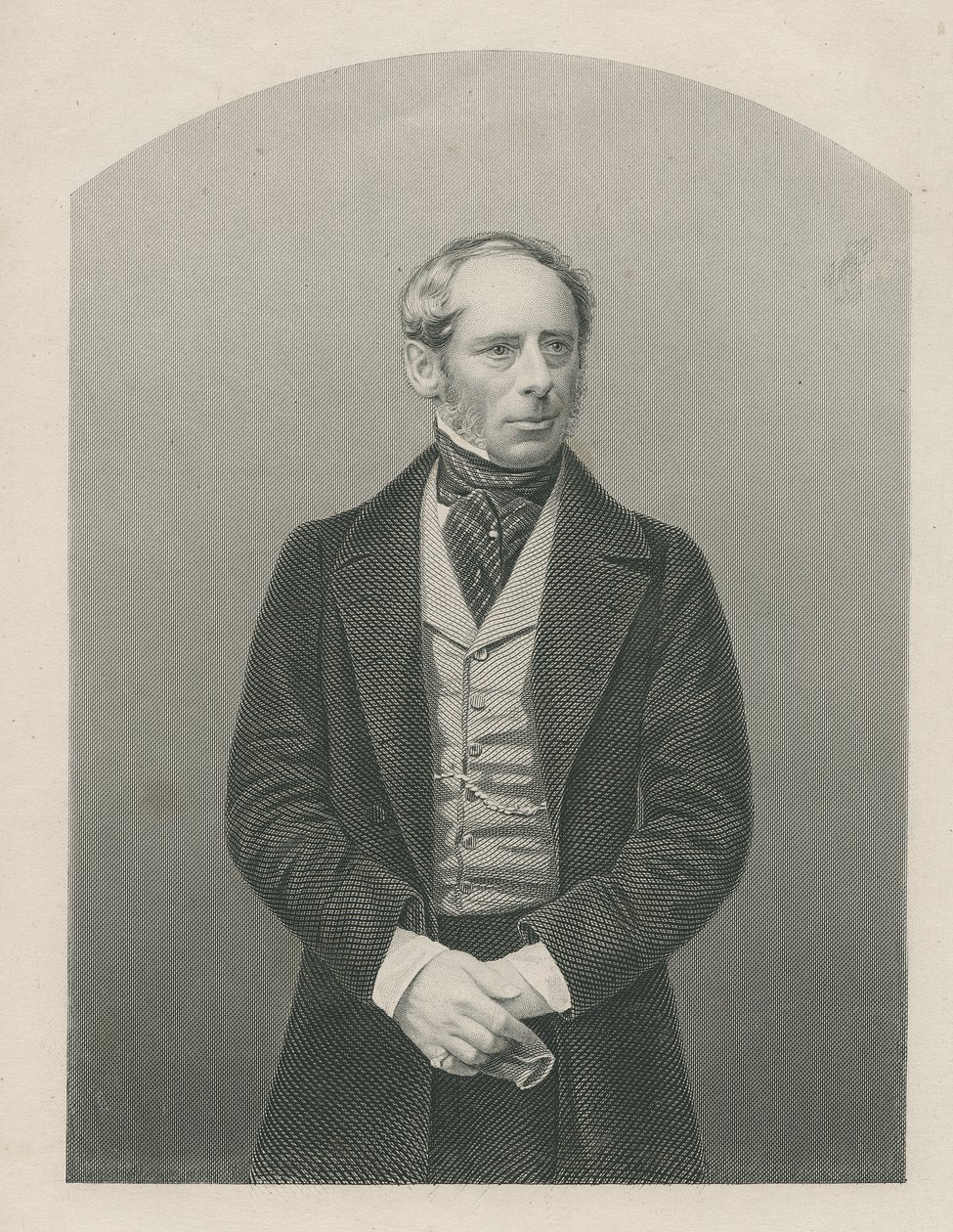 Sir John Somerset Pakington vyrytý D.J. Libra z fotografie z 