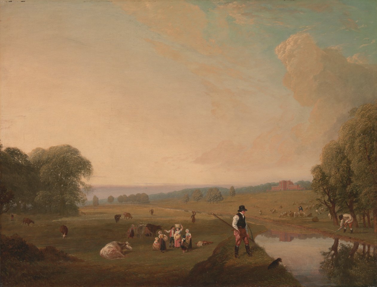 Pohled na Theobaldův park, Hertfordshire od John James Chalon