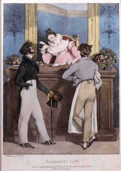 La Dame du Cafe, hospoda. od Rodwell & Martin od John James Chalon