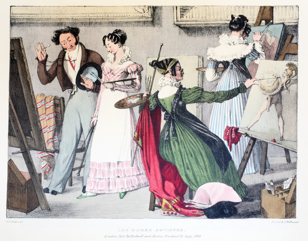 Les Dames Artistes, publikoval Rodwell a Martin, 1820 od John James Chalon