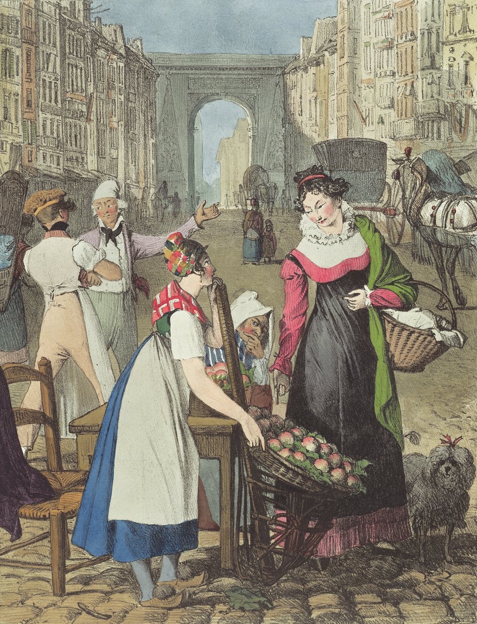 Malý prodavač ovoce, 1822 od John James Chalon