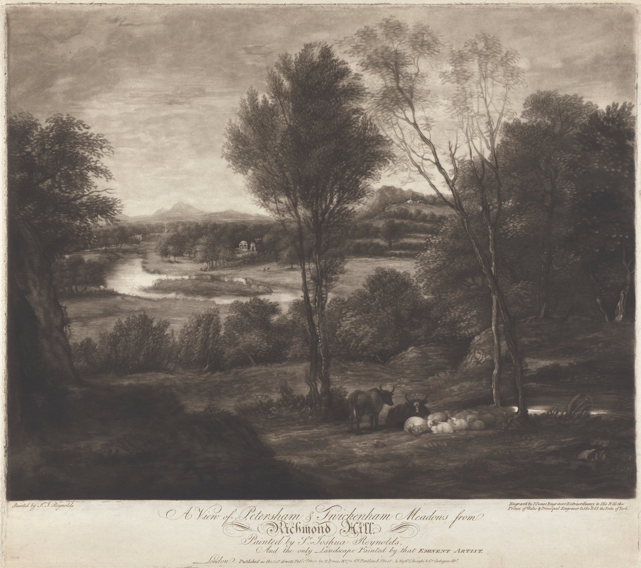 Pohled na Petersham & Twickenham Meadows z Richmond Hill od John Jones