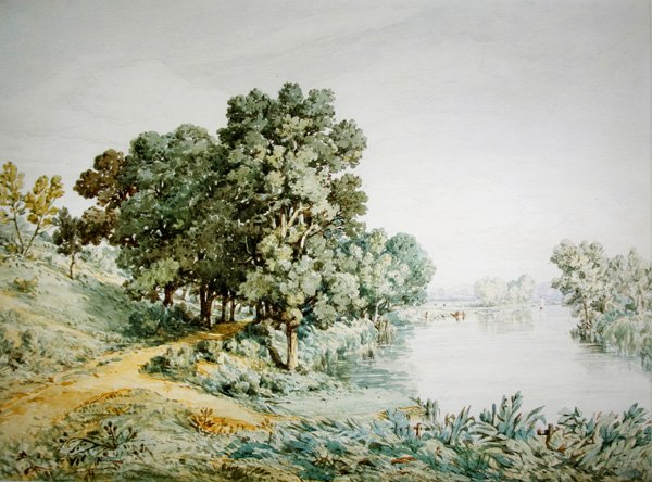 Postwick Grove na řece Yare (akvarel na papíře) od John Joseph Cotman