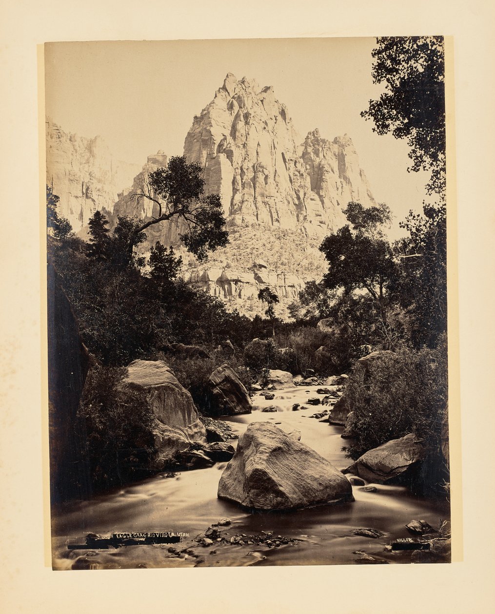 Eagle Crag, Rio Virgen, Utah od John K. Hillers