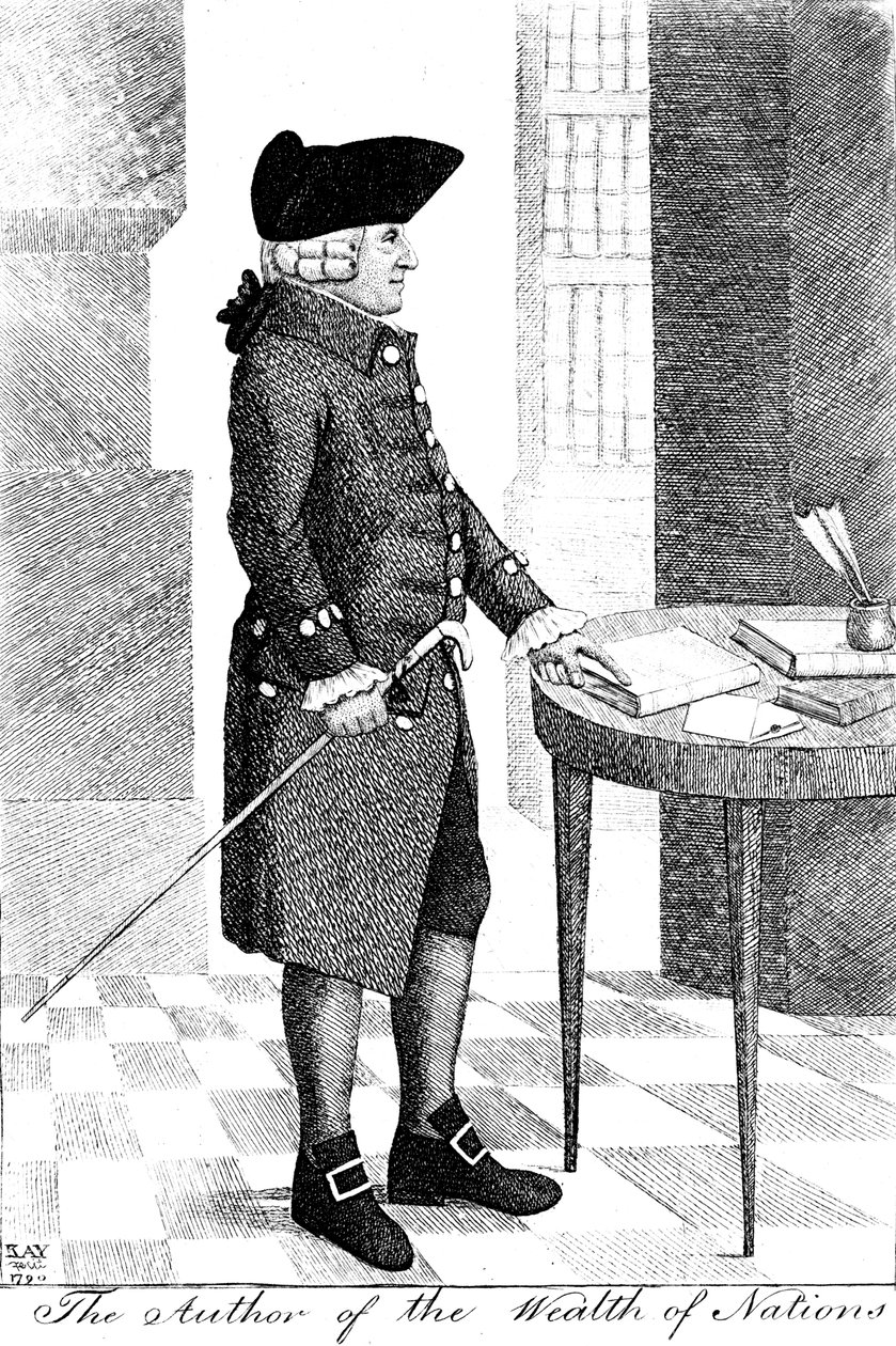 Adam Smith 1723-1790, skotský filozof a ekonom, 1790 od John Kay